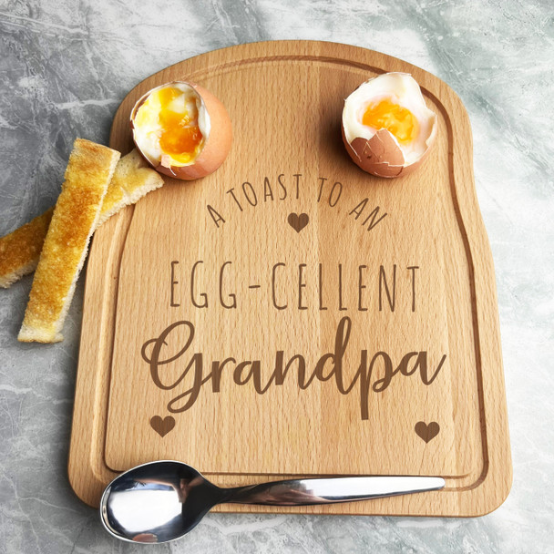 Boiled Eggs & Toast Grandpa Personalised Gift Breakfast Serving Board