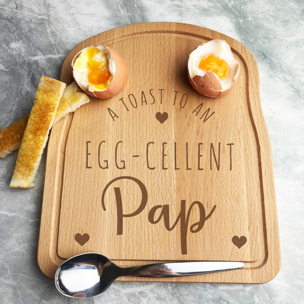 Boiled Eggs and Toast Pap Personalised Gift Breakfast Serving Board