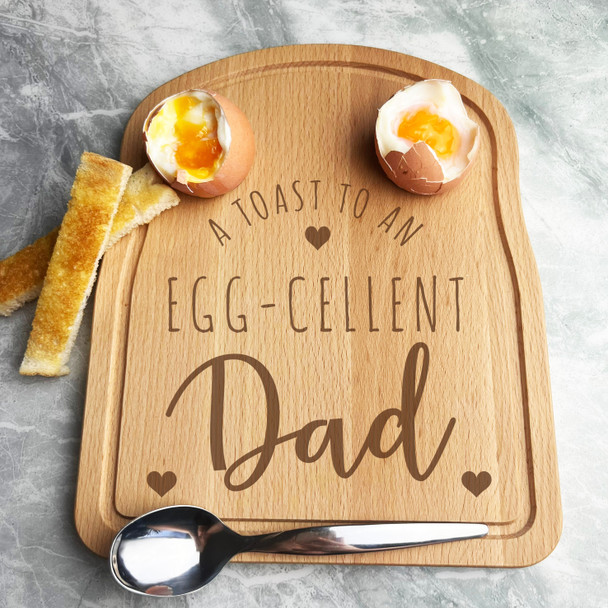 Boiled Eggs & Toast Dad Personalised Gift Breakfast Serving Board