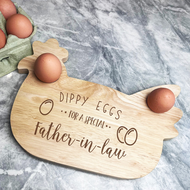 Father-in-law Dippy Eggs Chicken Personalised Gift Breakfast Serving Board