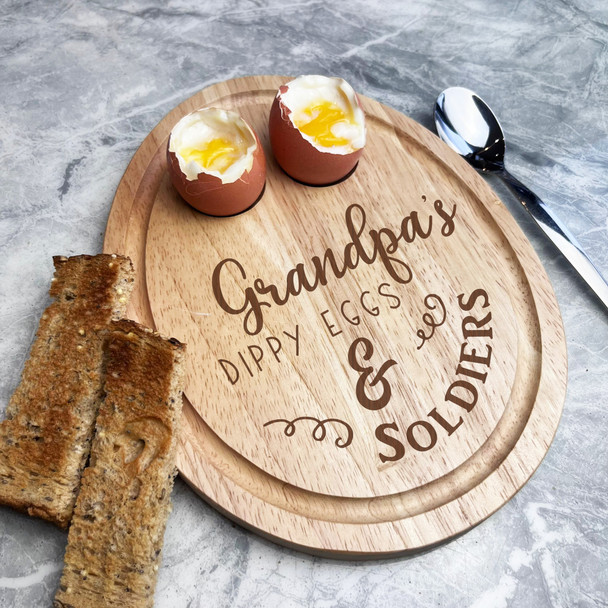 Dippy Eggs & Toast Grandpa Personalised Gift Breakfast Serving Board