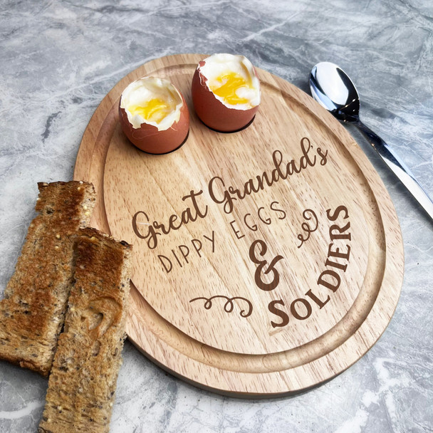 Dippy Eggs & Toast Great Grandad Personalised Gift Breakfast Serving Board