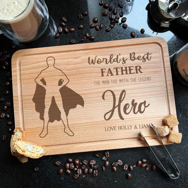 World's Father Birthday Father's Day Personalised Wood Cheese Board