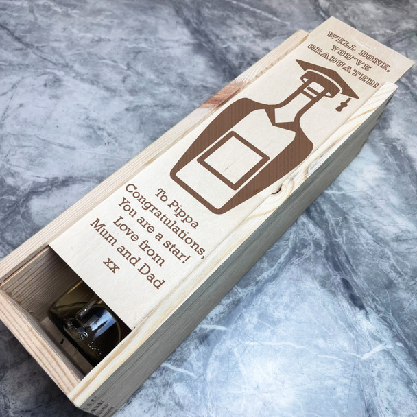 Well Done You've Graduated Congratulations 1 Bottle Personalised Wine Gift Box