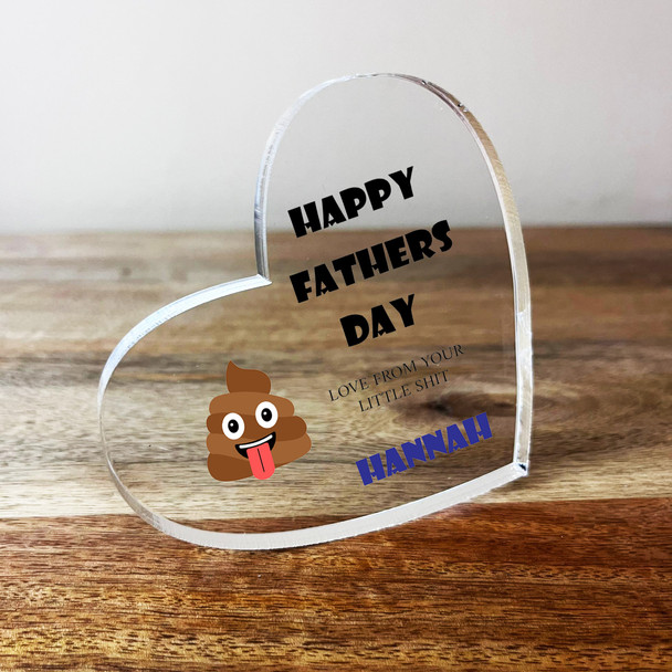 Poo Father's Day Dad Love Your Little Shit Clear Heart Personalised Gift
