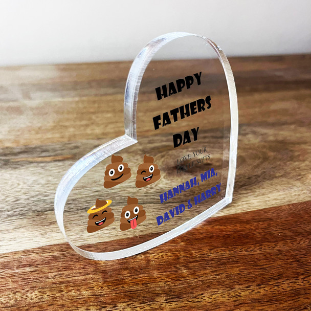 Poo Father's Day Dad Love Your Little Shits 4 Clear Heart Personalised Gift