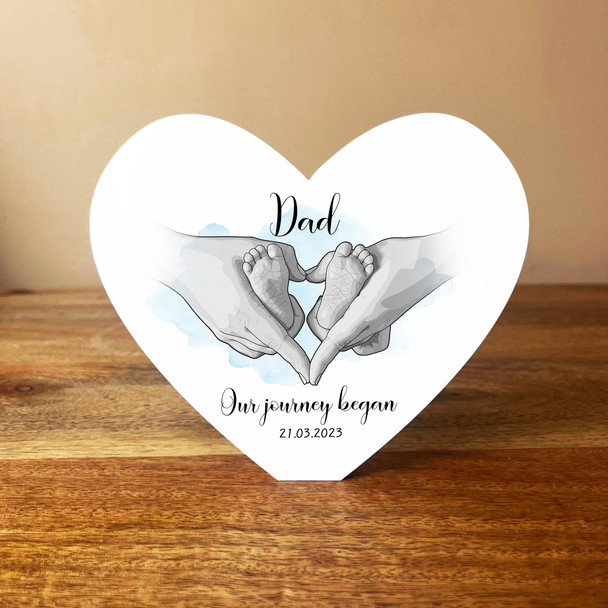 Hands Dad Our Journey Began Heart Birthday Father's Day Heart Personalised Gift