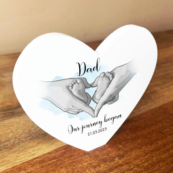 Hands Dad Our Journey Began Heart Birthday Father's Day Heart Personalised Gift