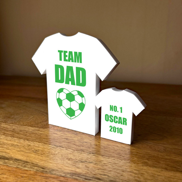 Any Colour Football Heart Team Dad Family 1 Small Personalised Gift Ornament