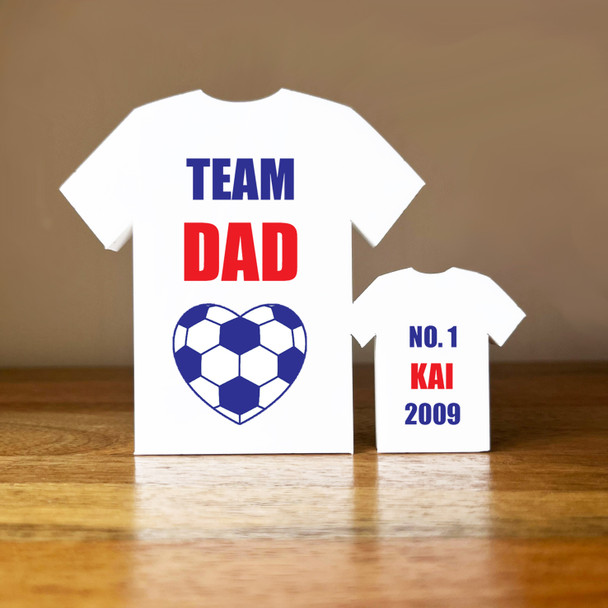 Any Colours Football Heart Team Dad Family 1 Small Personalised Gift Ornament