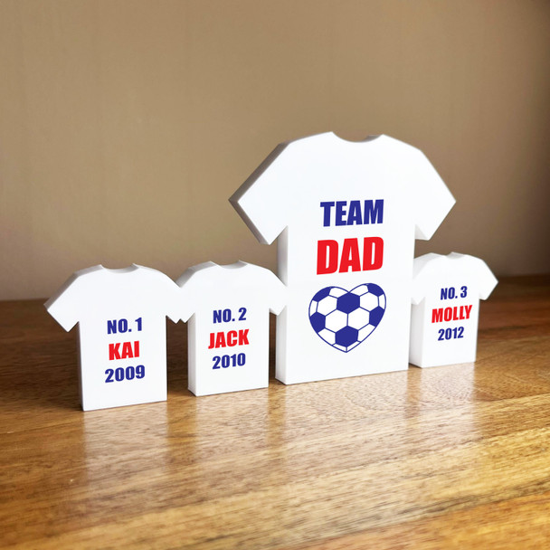 Any Colours Football Heart Team Dad Family 3 Small Personalised Gift Ornament