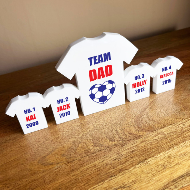 Any Colours Football Heart Team Dad Family 4 Small Personalised Gift Ornament