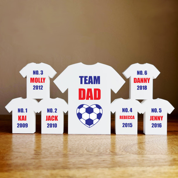 Any Colours Football Heart Team Dad Family 6 Small Personalised Gift Ornament
