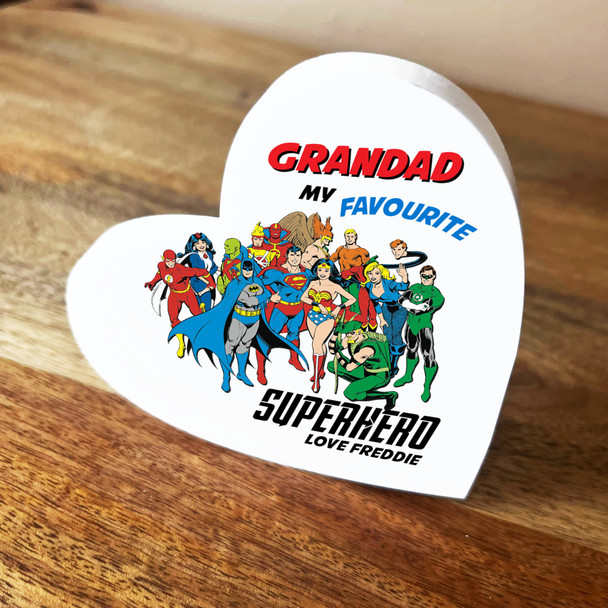 Grandad My Favourite Superhero Birthday Father's Day Heart Personalised Gift