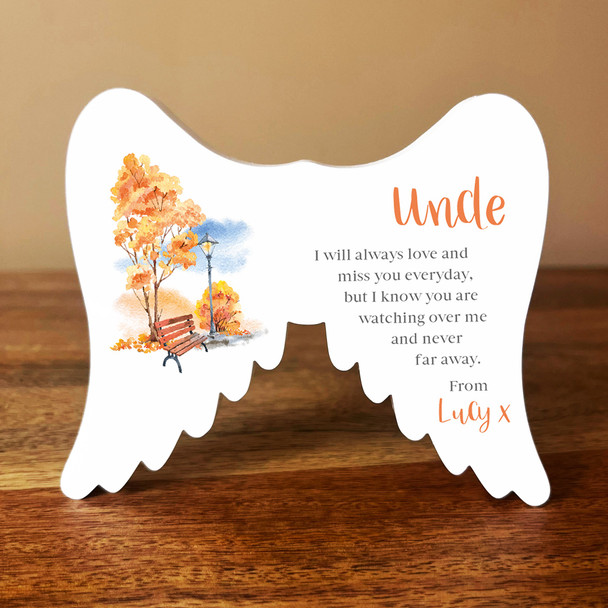 Uncle I Will Always Love You Tree Bench Wings In Memory Memorial Gift Ornament