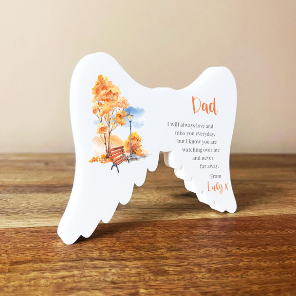 Dad I Will Always Love You Tree Bench Wings In Memory Memorial Gift Ornament