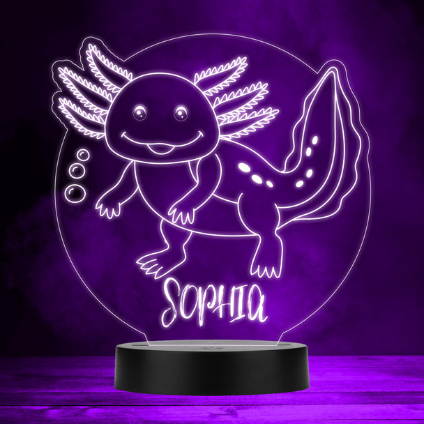 Cute Axolotl Salamander Colour Changing Personalised Gift LED Lamp Night Light