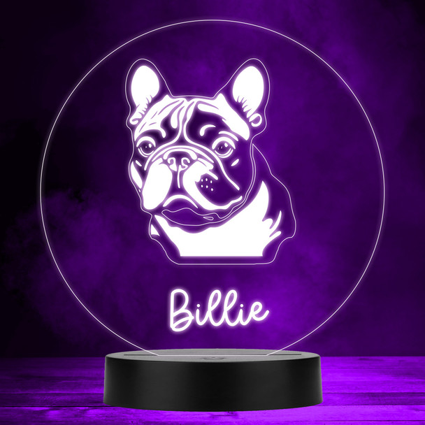 French Bulldog Dog Silhouette Multicolour Personalised Gift LED Lamp Night Light