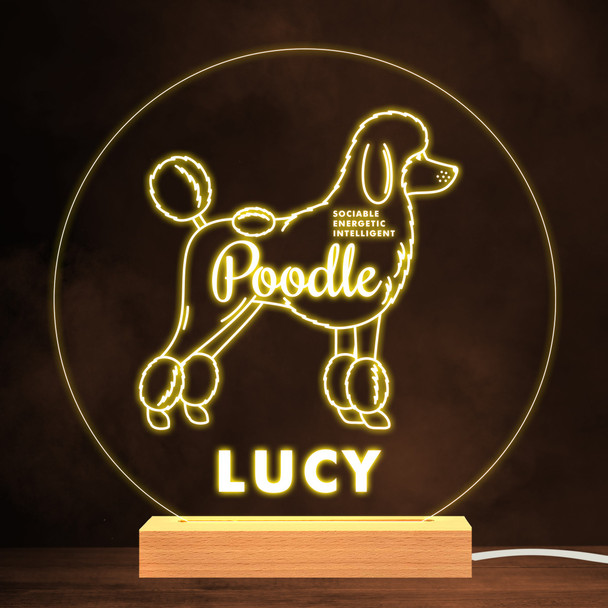 Poodle Dog Pet Silhouette Personality Warm Lamp Personalised Gift Night Light