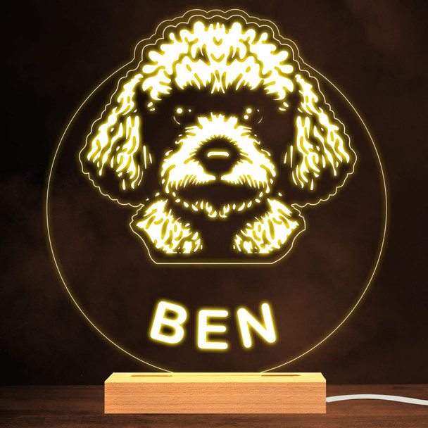 Poodle Dog Pet Silhouette Warm White Lamp Personalised Gift Night Light