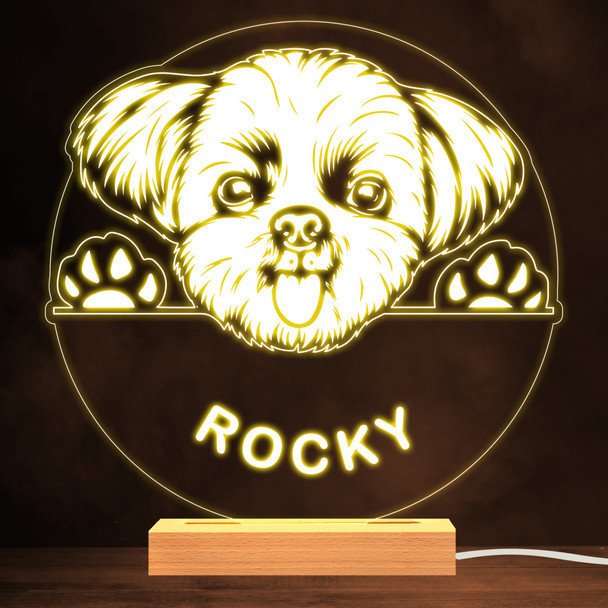 Shih Tzu Dog Pet Silhouette Warm White Lamp Personalised Gift Night Light