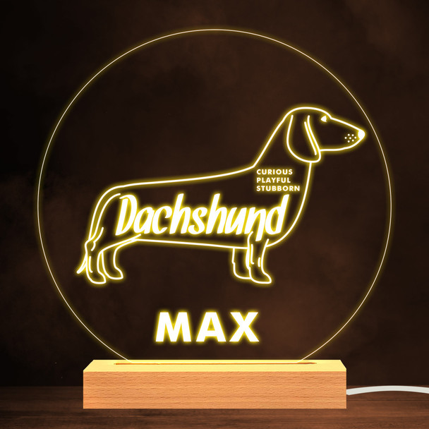 Dachshund Dog Pet Silhouette Personality Warm Lamp Personalised Gift Night Light