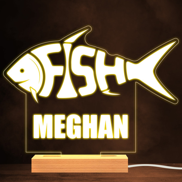 Fish Shape Lettering Warm White Lamp Personalised Gift Night Light