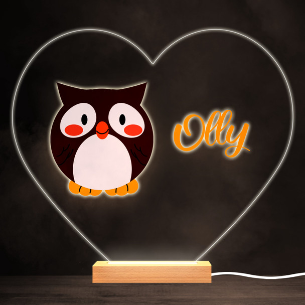 Alphabet Animals Letter O Colourful Heart Personalised Gift Lamp Night Light