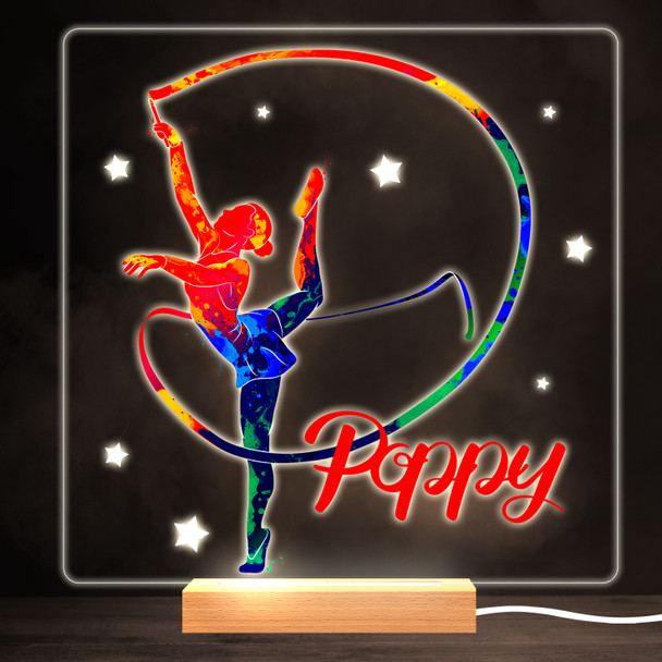 Rhythmic Gymnastics Girl Colourful Square Personalised Gift LED Lamp Night Light