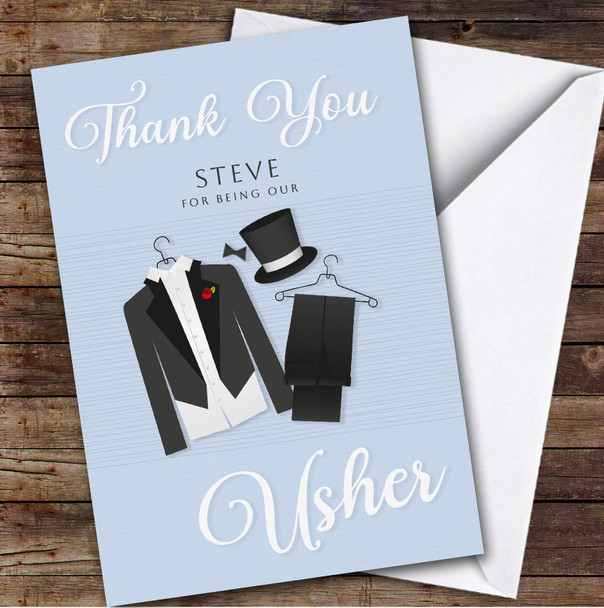 Thank You For Being Our Usher Wedding Suit Personalised Greetings Card