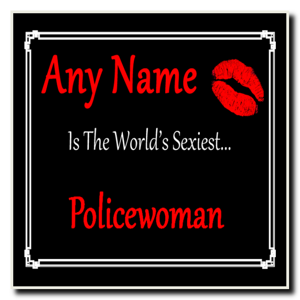 Policewoman Personalised World's Sexiest Coaster