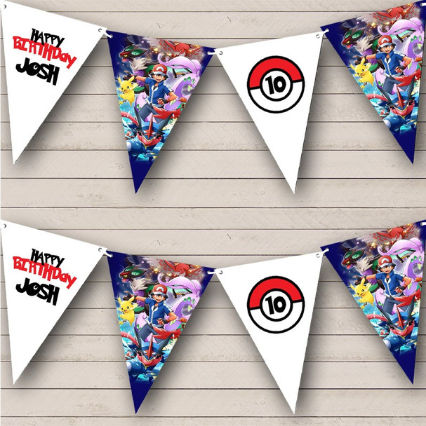 Pokémon Characters Kids Birthday Age Personalised Party Banner Bunting