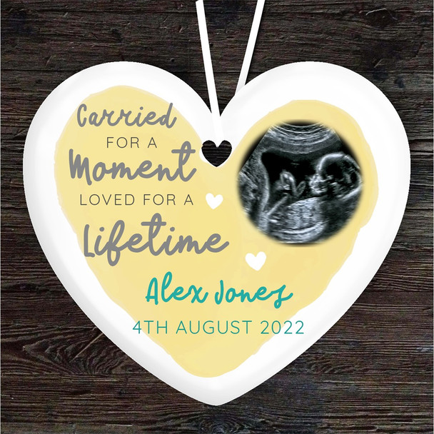 Baby Loss Memorial Gender Neutral Photo Heart Personalised Gift Hanging Ornament