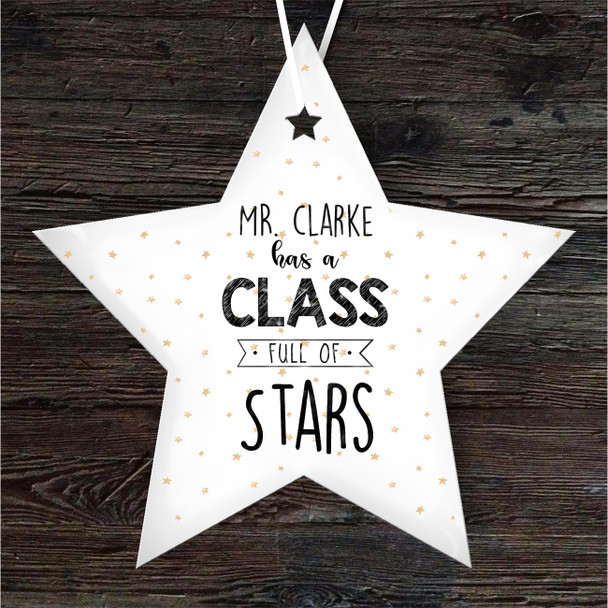 Thank You Teacher Class Full Of Stars Star Personalised Gift Hanging Ornament