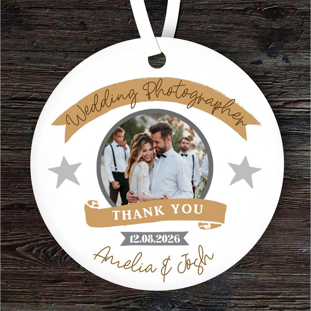 Thank You Wedding Photographer Photo Personalised Gift Keepsake Hanging Ornament