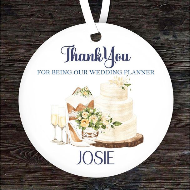 Thank You Illustration Wedding Planner Personalised Gift Hanging Ornament