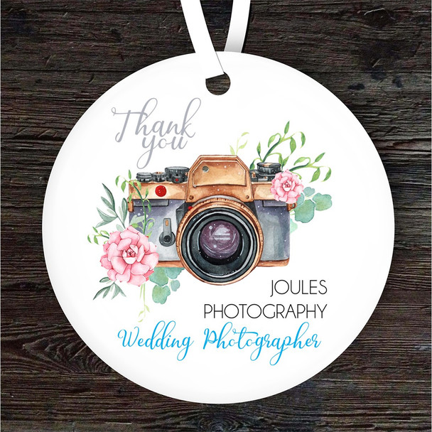 Thank You Wedding Photographer Camera Personalised Gift Hanging Ornament