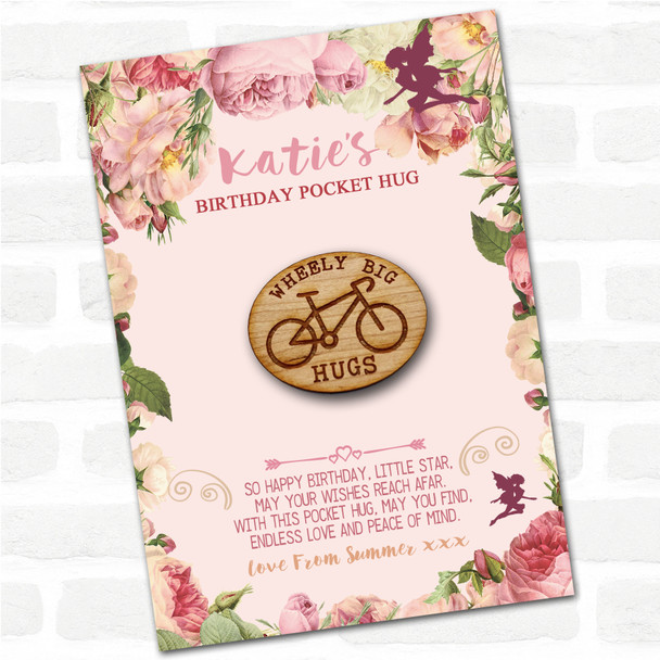 Bicycle Kid's Girls Birthday Fairy Personalised Gift Pocket Hug