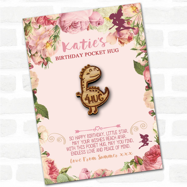 Stegosaurus Kid's Girls Birthday Fairy Personalised Gift Pocket Hug Stegosaurus Kid's Girls Birthday Fairy Personalised Gift Pocket Hug