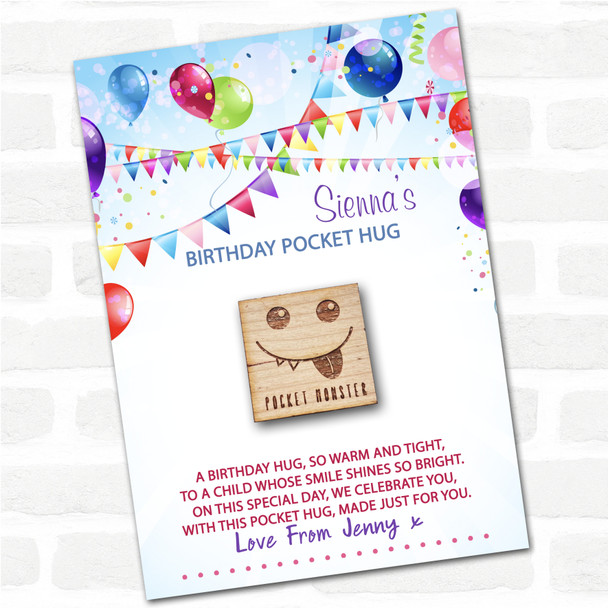 Monster Face Teeth and Tongue Kid's Birthday Balloons Personalised Gift Pocket Hug