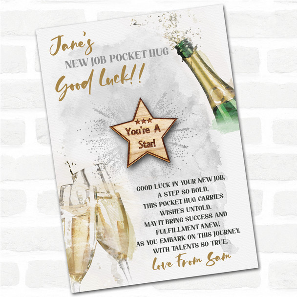 You're A Star Good Luck New Job Congratulations Personalised Gift Pocket Hug