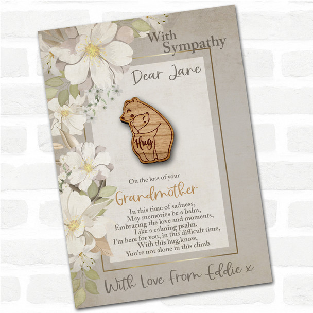 Parent Child Bears Sympathy Sorry For Your Loss Personalised Gift Pocket Hug