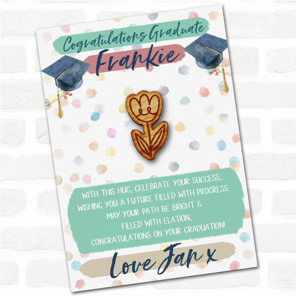 Simple Tulip Congratulations Graduate Graduation Personalised Gift Pocket Hug