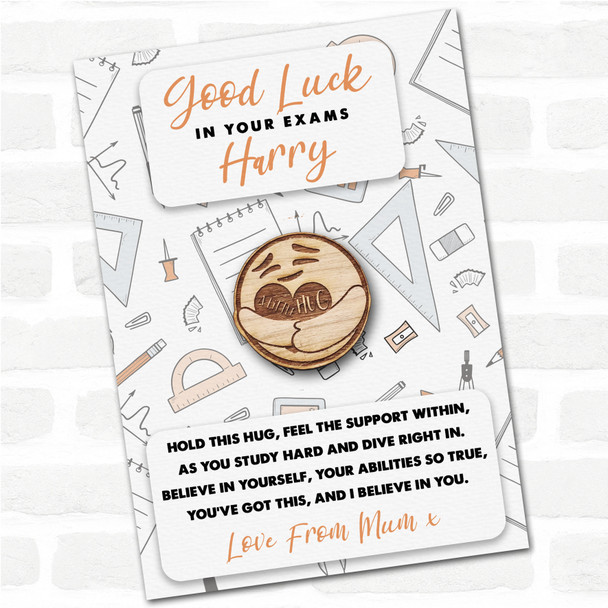 Smiling Face Good Luck In Your Exams Personalised Gift Pocket Hug