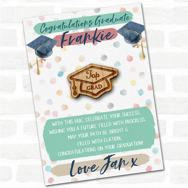 Graduation Cap Congratulations Graduate Graduation Personalised Gift Pocket Hug