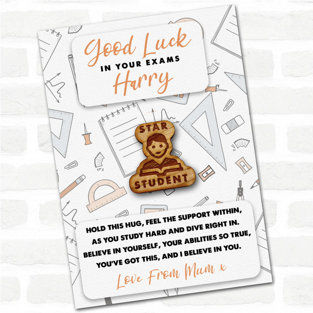 Star Student Book Boy Good Luck In Your Exams Personalised Gift Pocket Hug