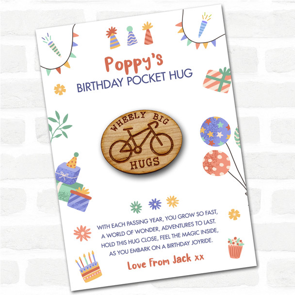 Bicycle Kid's Birthday Hats Cakes Personalised Gift Pocket Hug
