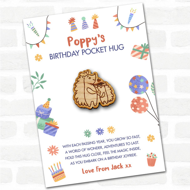 Hedgehog Parent and Child Kid's Birthday Hats Cakes Personalised Gift Pocket Hug Hedgehog Parent and Child Kid's Birthday Hats Cakes Personalised Gift Pocket Hug