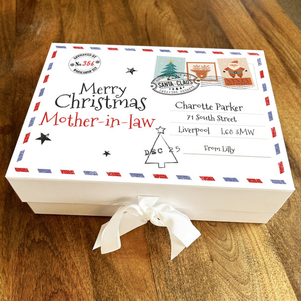 Mother-in-law Christmas North Pole Air Mail Personalised Xmas Hamper Gift Box