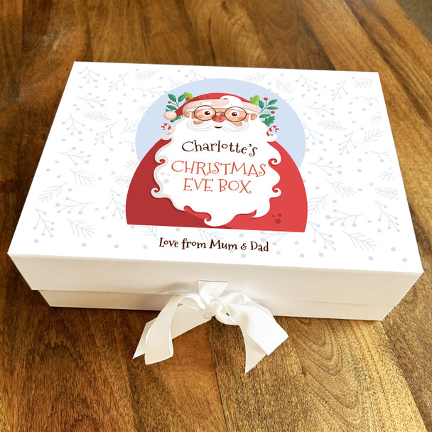 Santa Claus Christmas Eve Box Winter Branch Background Personalised Gift Box